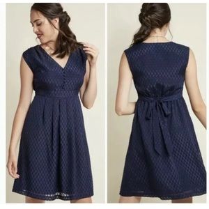MODCLOTH ALine Chevron Tie Back Dress